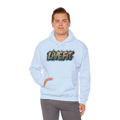 LIVE FIT Hoodie - Unisex Heavy Blend Sweatshirt - Fitness Gym Wear - Workout Apparel - S-5XL