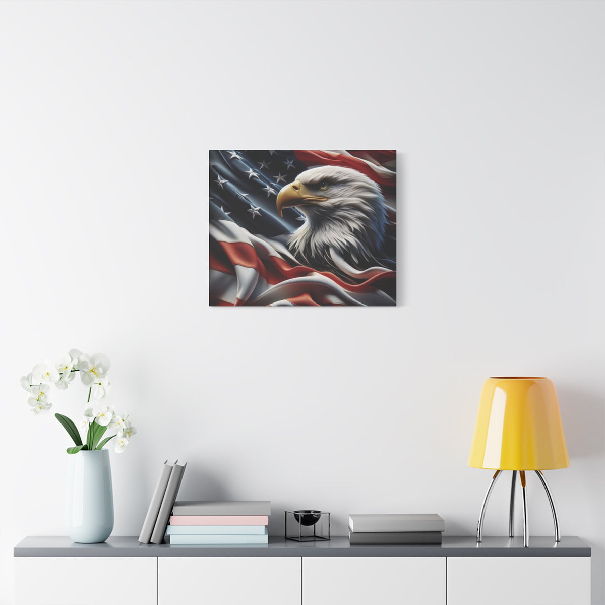 Patriotic Eagle Canvas Wall Art - American Flag Decor - Red White Blue - Gallery Wrapped - 27 Sizes - Veteran Gift