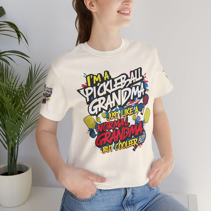 Pickleball Grandma T-Shirt - Way Cooler Than Normal - Funny Unisex Jersey Tee - XS-4XL
