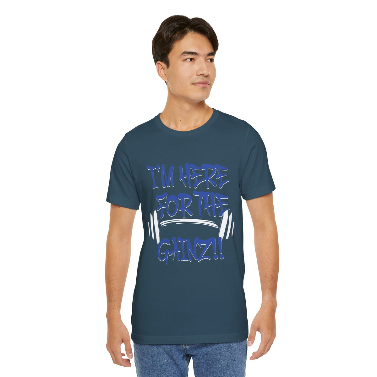 I'm Here For The Gainz! Gym Motivation T-Shirt - Funny Fitness Tee - Unisex XS-4XL