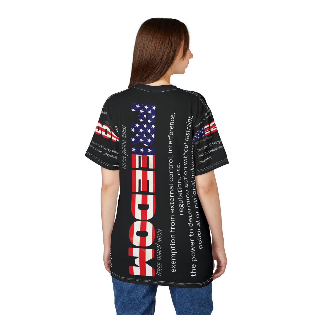 Unisex - Freedom - Definition Tee - American Flag - Red White Blue - All Over Print - T-Shirt - Sizes - S - 3XL