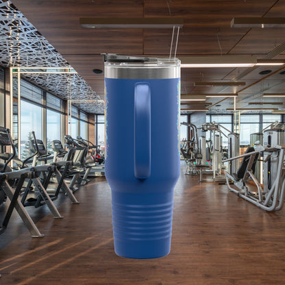 Insulated Travel Mug - Live Fit - 40oz Fitness Water Bottle - Gym Coffee Cup - Durable Travel Tumbler - Motivational Drinkware