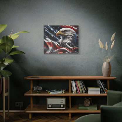 Patriotic Eagle Canvas Wall Art - American Flag Decor - Red White Blue - Gallery Wrapped - 27 Sizes - Veteran Gift