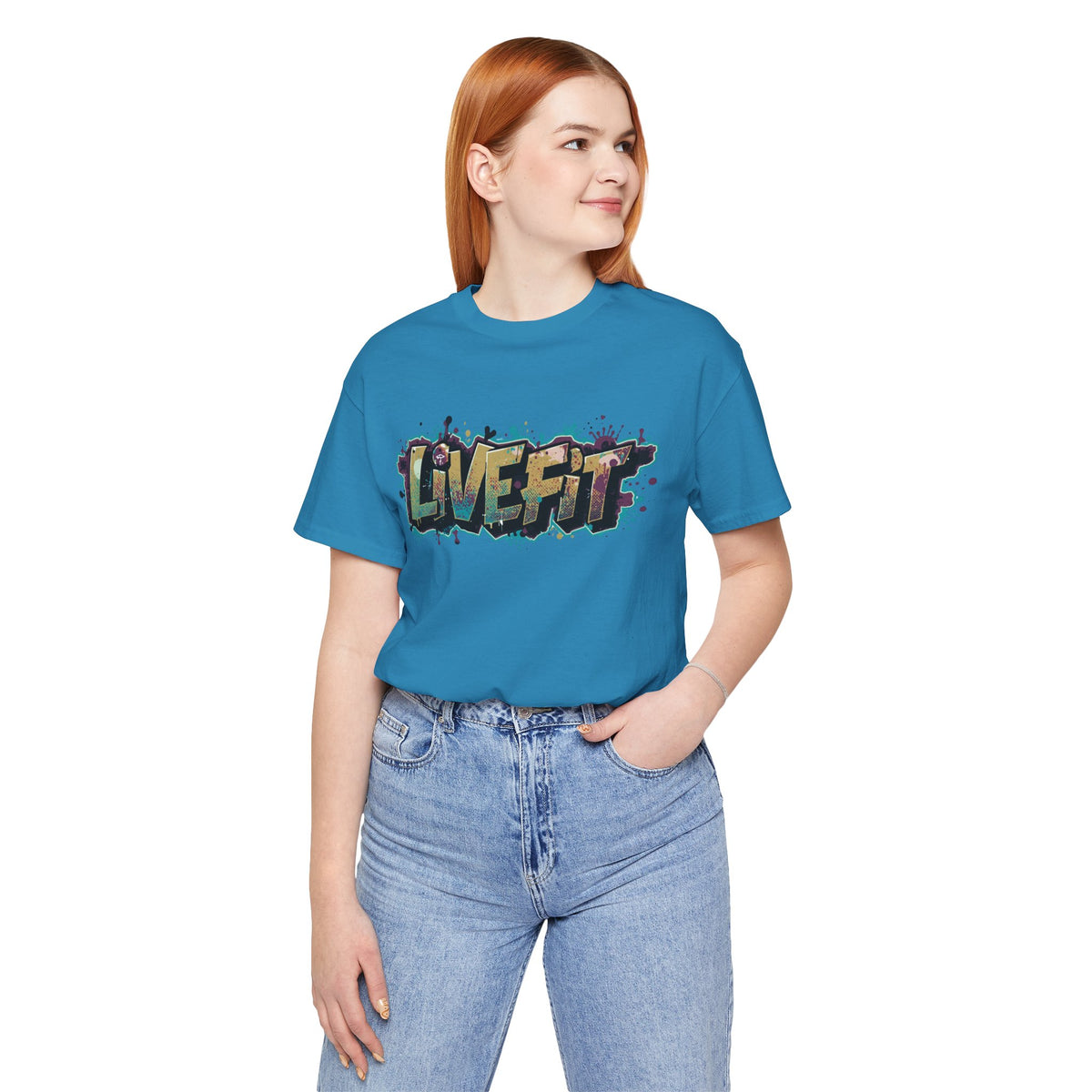 LIVE FIT Graphic Fitness Tee - Motivational Workout T-Shirt - Unisex XS-4XL