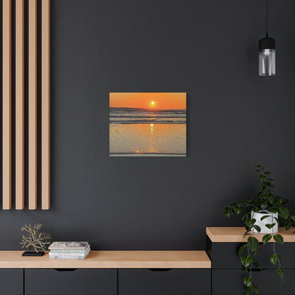 Sunset Beach Canvas Print, Ocean Decor, Wall Art, Home Decor, Coastal Artwork for Living Room