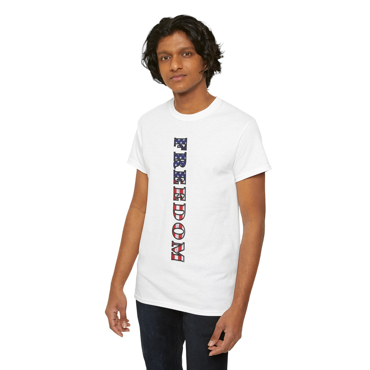 Freedom Patriotic T-Shirt - Red White Blue - American Flag Tee - Unisex S-5XL