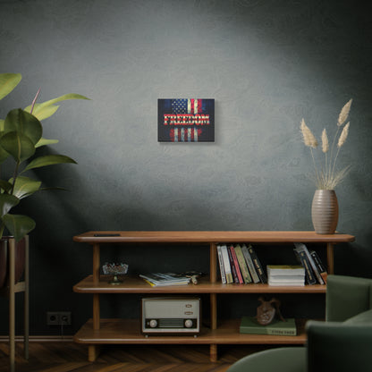 Freedom Canvas Wall Art - Patriotic Vintage American Flag - Gallery Wrapped - Red White Blue - 35 Sizes Available