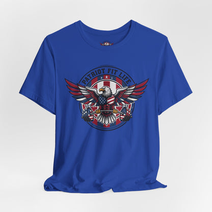 Patriot Fit Life Bald Eagle T-Shirt - American Flag Graphic Tee - Unisex Workout Shirt