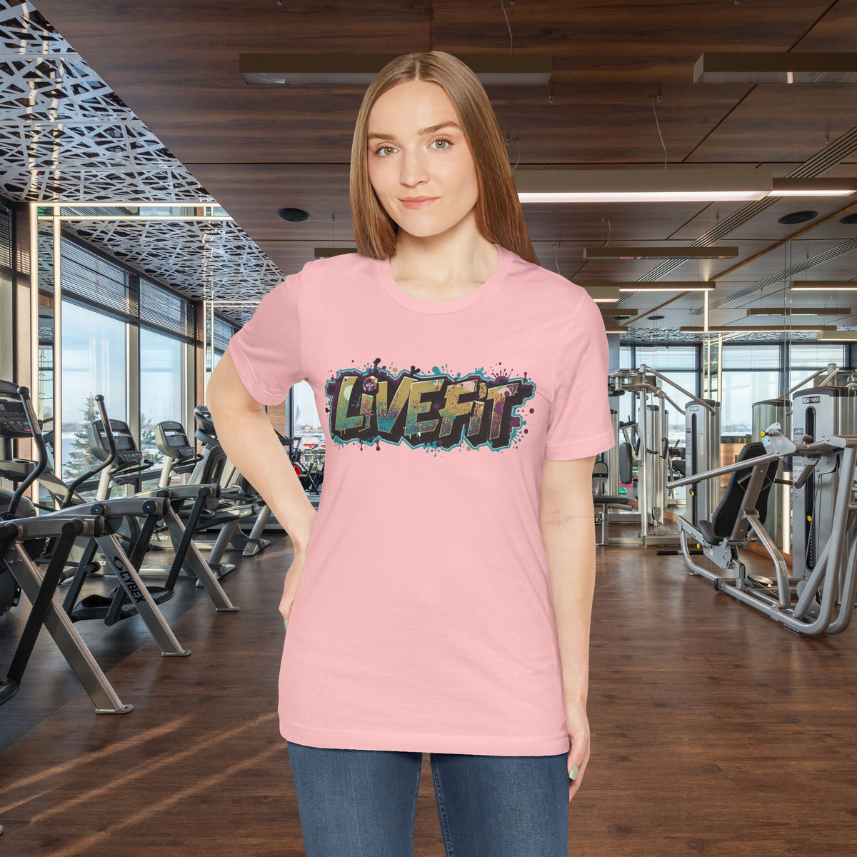 LIVE FIT Graphic Fitness Tee - Motivational Workout T-Shirt - Unisex XS-4XL