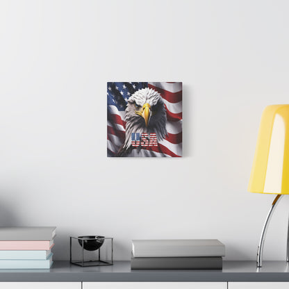 American Eagle Canvas Wall Art - Patriotic Flag Decor - USA Pride