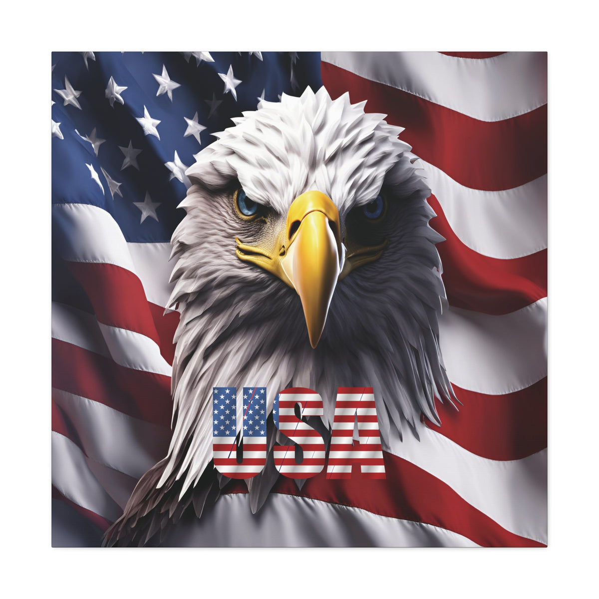 American Eagle Canvas Wall Art - Patriotic Flag Decor - USA Pride
