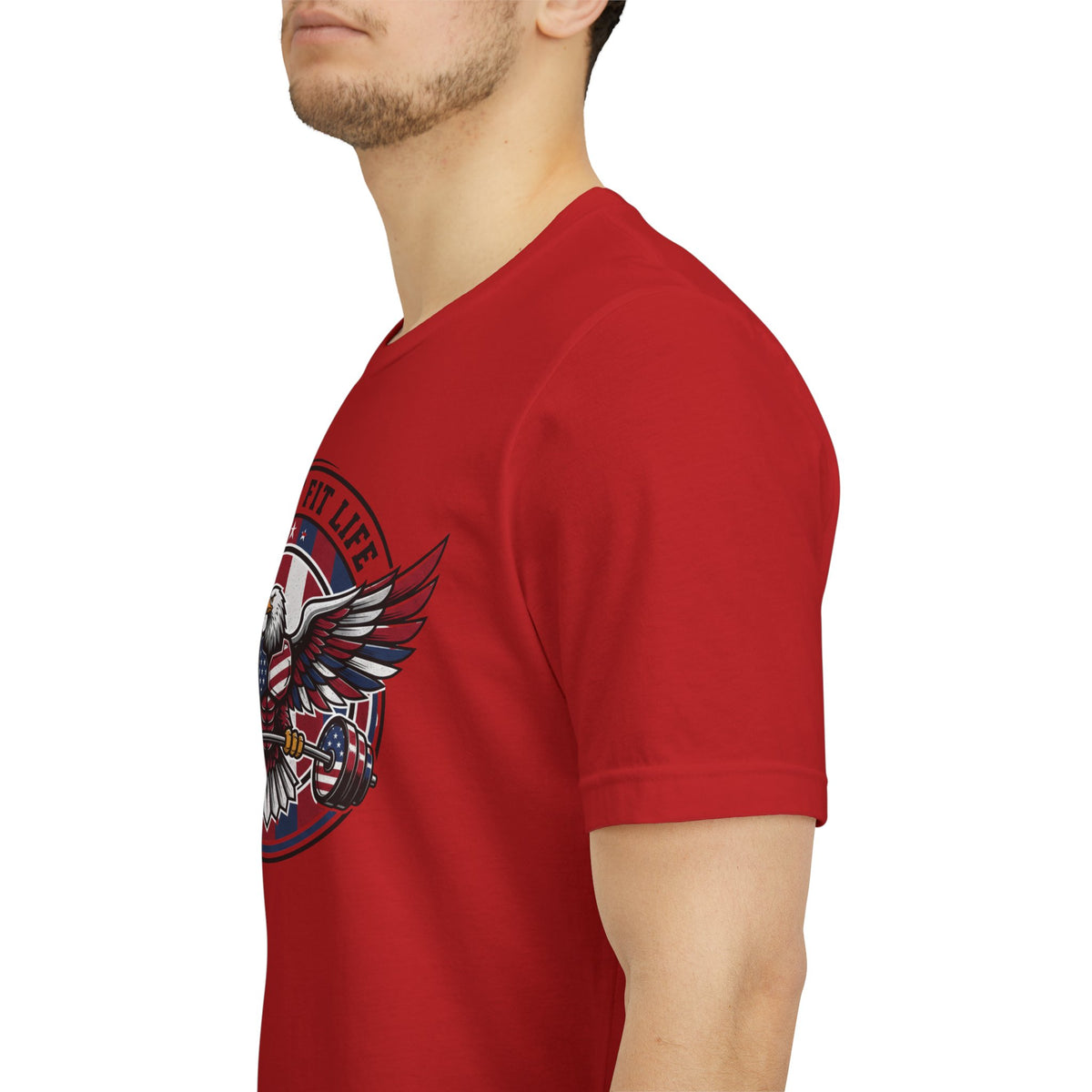 Patriot Fit Life Bald Eagle T-Shirt - American Flag Graphic Tee - Unisex Workout Shirt
