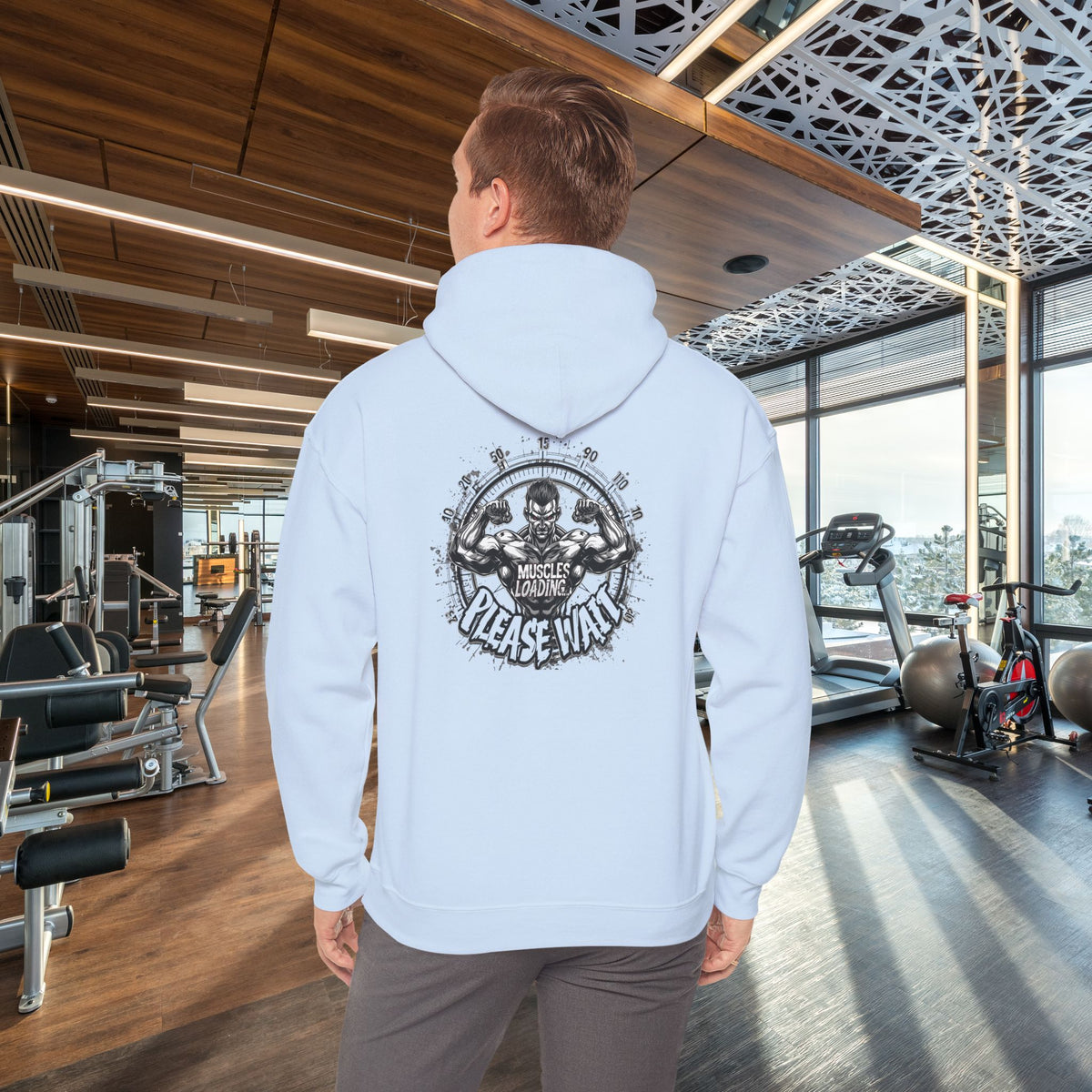 Muscles Loading Please Wait - Motivational Fitness Hoodie - Gym Sweatshirt - Unisex S-5XL