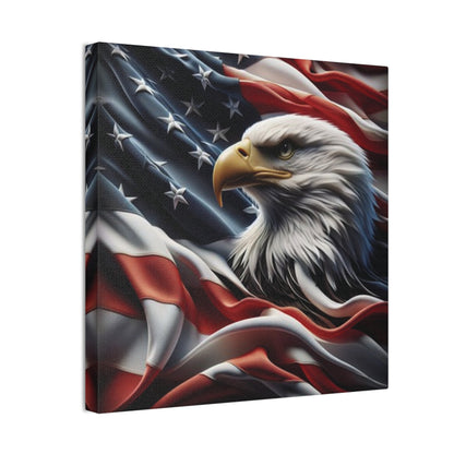 Patriotic Eagle Canvas Wall Art - American Flag Background - USA Decor