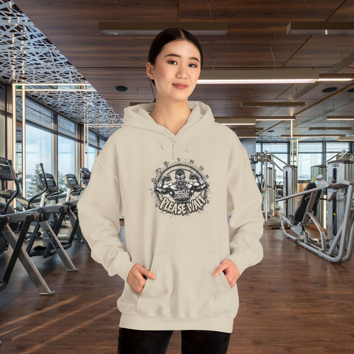 Muscles Loading Please Wait - Motivational Fitness Hoodie - Gym Sweatshirt - Unisex S-5XL