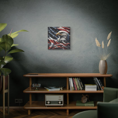 Patriotic Eagle Canvas Wall Art - American Flag Decor - Red White Blue - Gallery Wrapped - 27 Sizes - Veteran Gift