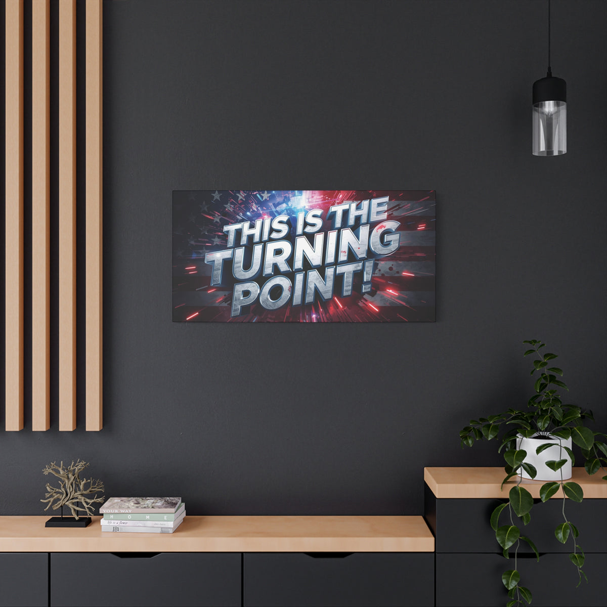 This Is The Turning Point! Canvas Wall Art - Patriotic American Flag - Red White Blue - Motivational Decor - 32 Sizes