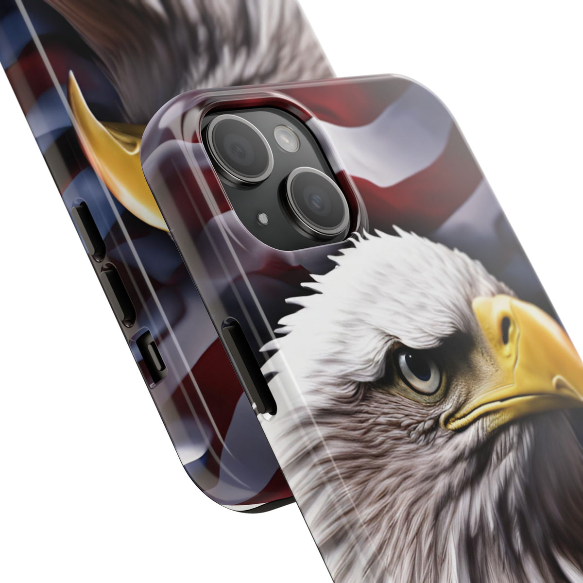 Patriotic - Bald Eagle - Phone Case - Tough Phone Case - American Flag Design - Gift for Veterans - National Holidays - Outdoor Adventures - Eagle Lover