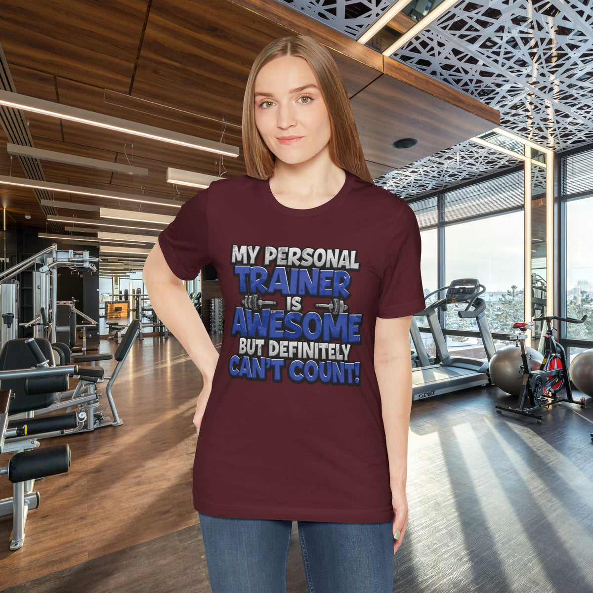 My Personal Trainer Can't Count - Funny Gym T-Shirt - Workout Humor Tee - XS-4XL