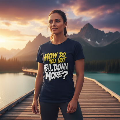 How Do You Not Fall Down More? Funny Graphic Tee - Sarcastic Humor Shirt - XS-4XL