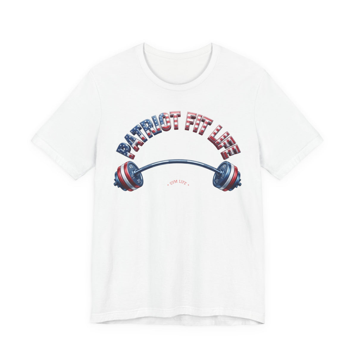 Patriot Fit Life Gym Life T-Shirt | American Flag Barbell Tee – LIVE FIT
