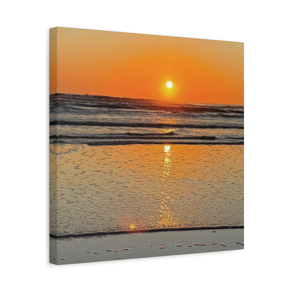 Sunset Beach Canvas Print, Ocean Decor, Wall Art, Home Decor, Coastal Artwork for Living Room