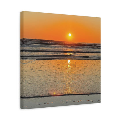 Sunset Beach Canvas Print, Ocean Decor, Wall Art, Home Decor, Coastal Artwork for Living Room