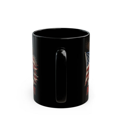 Happy 250th Birthday America Mug | 1776-2026 Patriotic Eagle Flag & Fireworks Black Coffee Cup