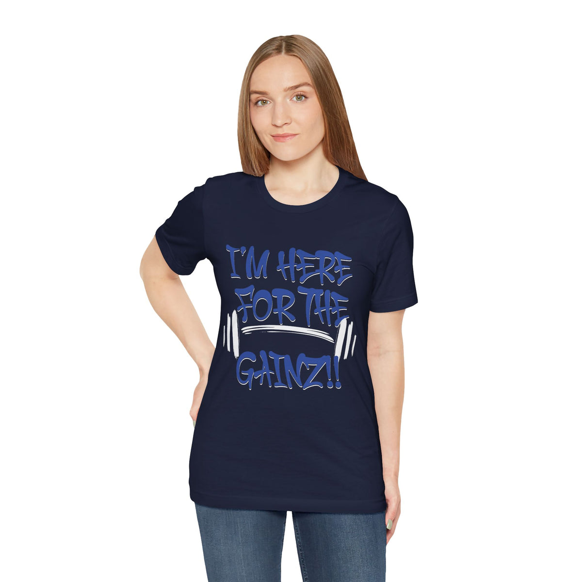 I'm Here For The Gainz! Gym Motivation T-Shirt - Funny Fitness Tee - Unisex XS-4XL