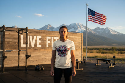 Patriot Fit Life Bald Eagle T-Shirt - American Flag Graphic Tee - Unisex Workout Shirt