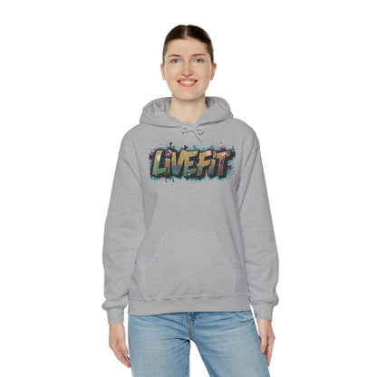 LIVE FIT Hoodie - Unisex Heavy Blend Sweatshirt - Fitness Gym Wear - Workout Apparel - S-5XL