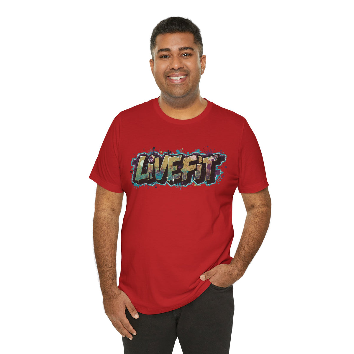 LIVE FIT Graphic Fitness Tee - Motivational Workout T-Shirt - Unisex XS-4XL