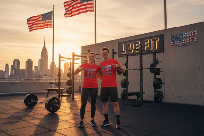 Patriot Fit Life T-Shirt - People That Train Hard and Love Their Country - LIVE FIT