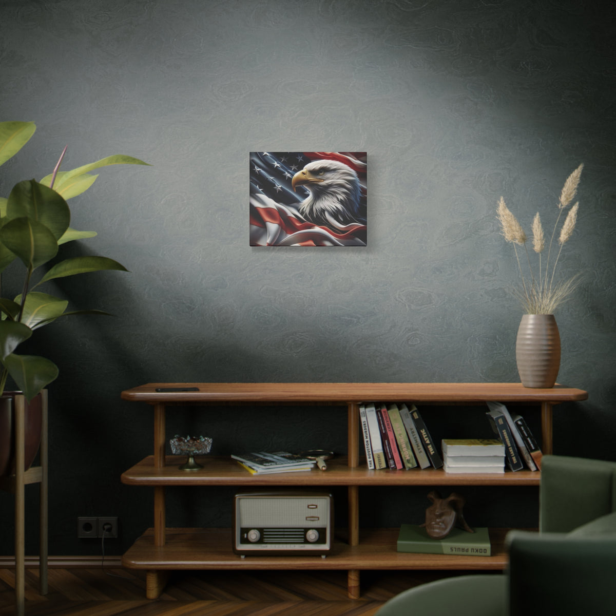 Patriotic Eagle Canvas Wall Art - American Flag Decor - Red White Blue - Gallery Wrapped - 27 Sizes - Veteran Gift