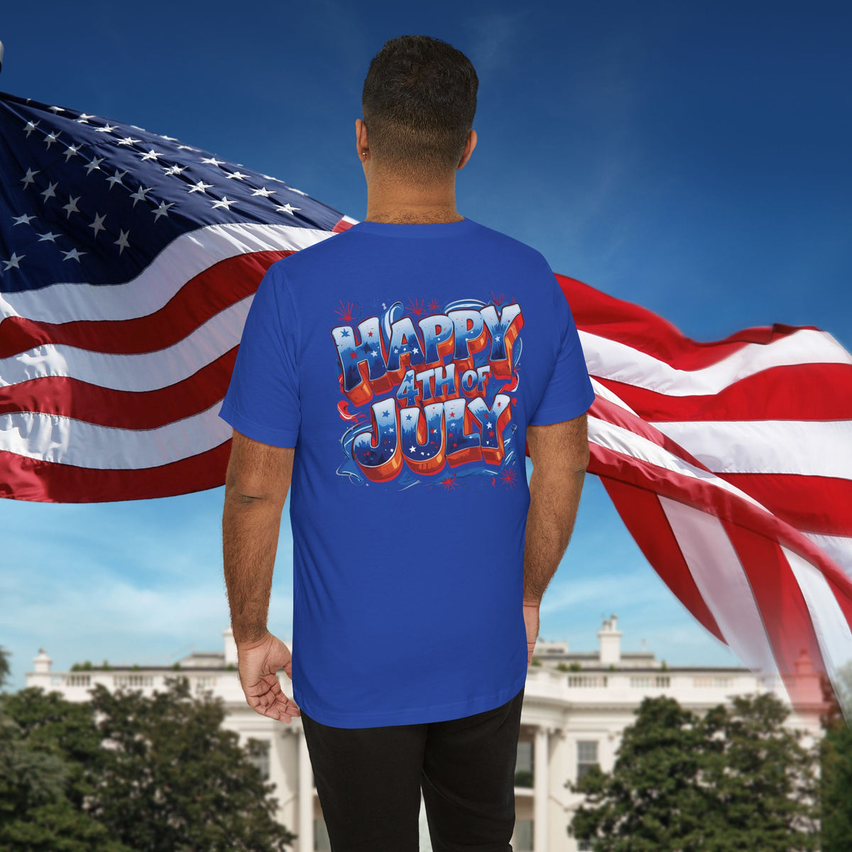 Happy 4th of July T-Shirt - Independence Day Bald Eagle - American Flag Graphic Tee