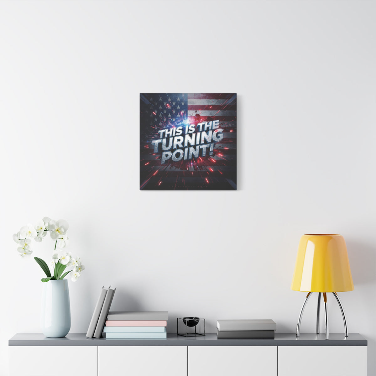 This Is The Turning Point! Canvas Wall Art - Patriotic American Flag - Red White Blue - Motivational Decor - 32 Sizes