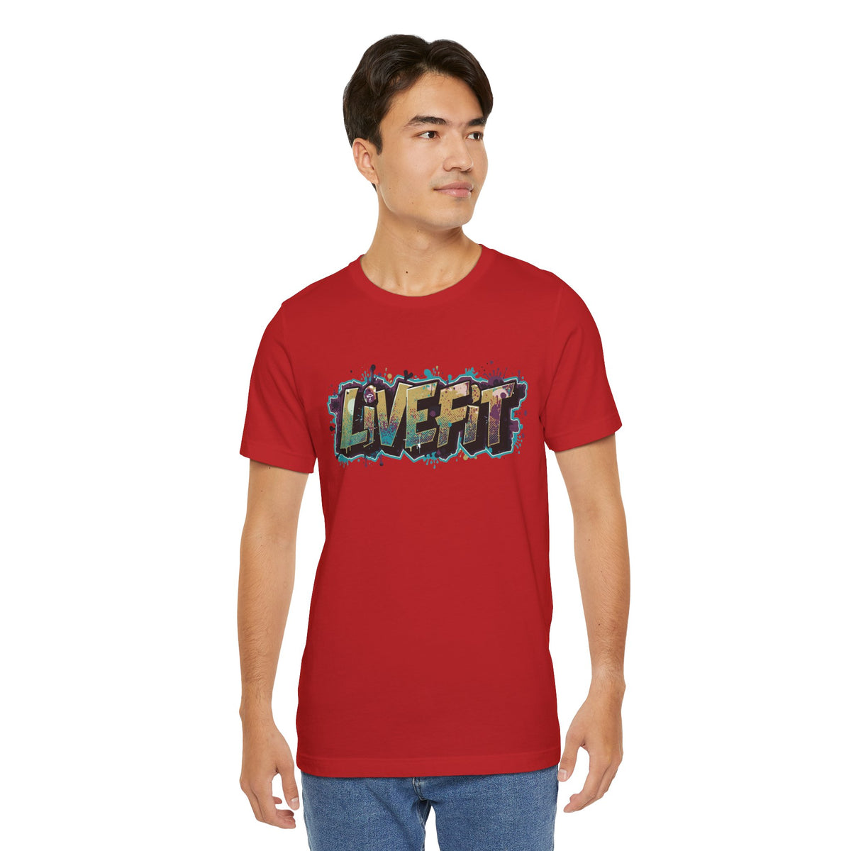 LIVE FIT Graphic Fitness Tee - Motivational Workout T-Shirt - Unisex XS-4XL