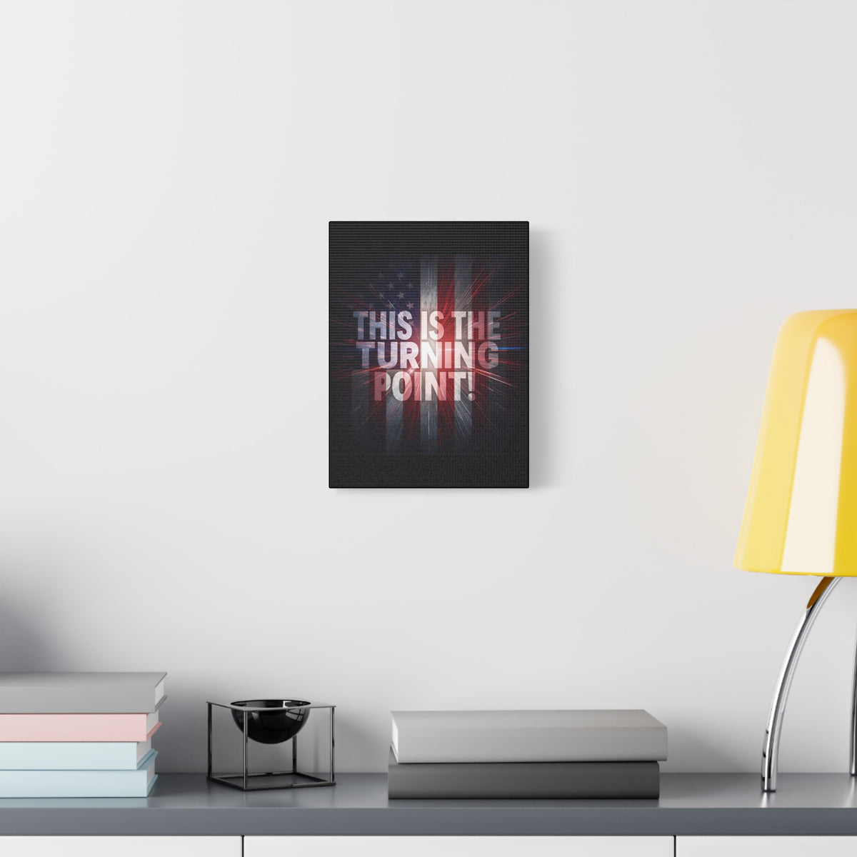 This Is The Turning Point! Canvas Wall Art - Patriotic American Flag - Red White Blue - Motivational Decor - 36 Sizes