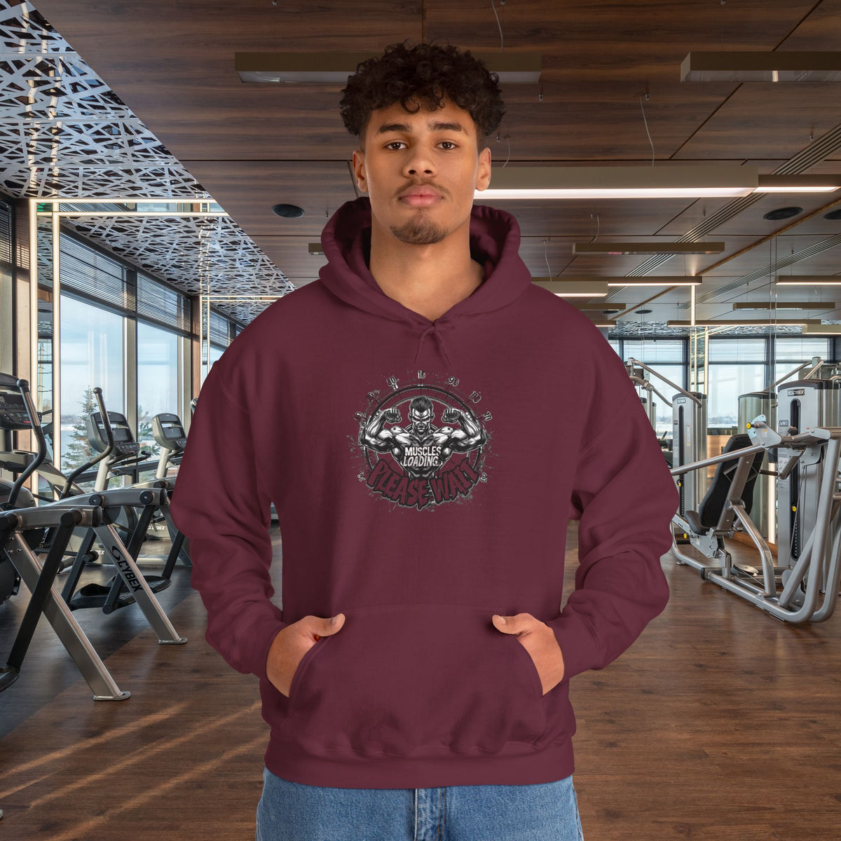 Muscles Loading Please Wait - Motivational Fitness Hoodie - Gym Sweatshirt - Unisex S-5XL
