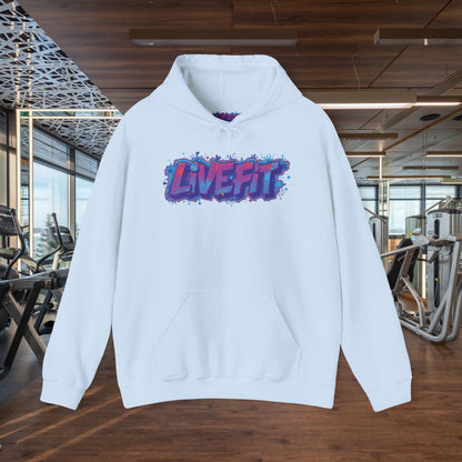 LIVE FIT Hoodie Sweatshirt - Motivational Fitness Pullover - Unisex Gym Hoodie - S-5XL