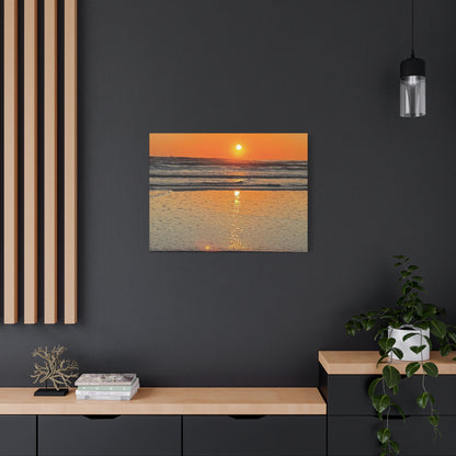 Sunset Beach Canvas Print, Ocean Decor, Wall Art, Home Decor, Coastal Artwork for Living Room