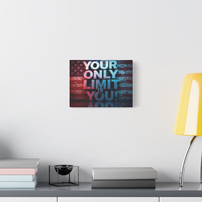 Your Only Limit Is You Canvas Wall Art - Motivational Vintage Flag Decor