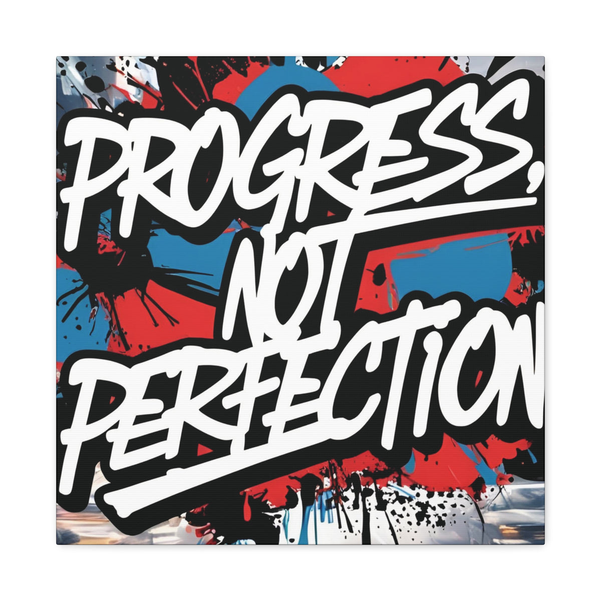 Progress Not Perfection Canvas Wall Art - Motivational Home Decor