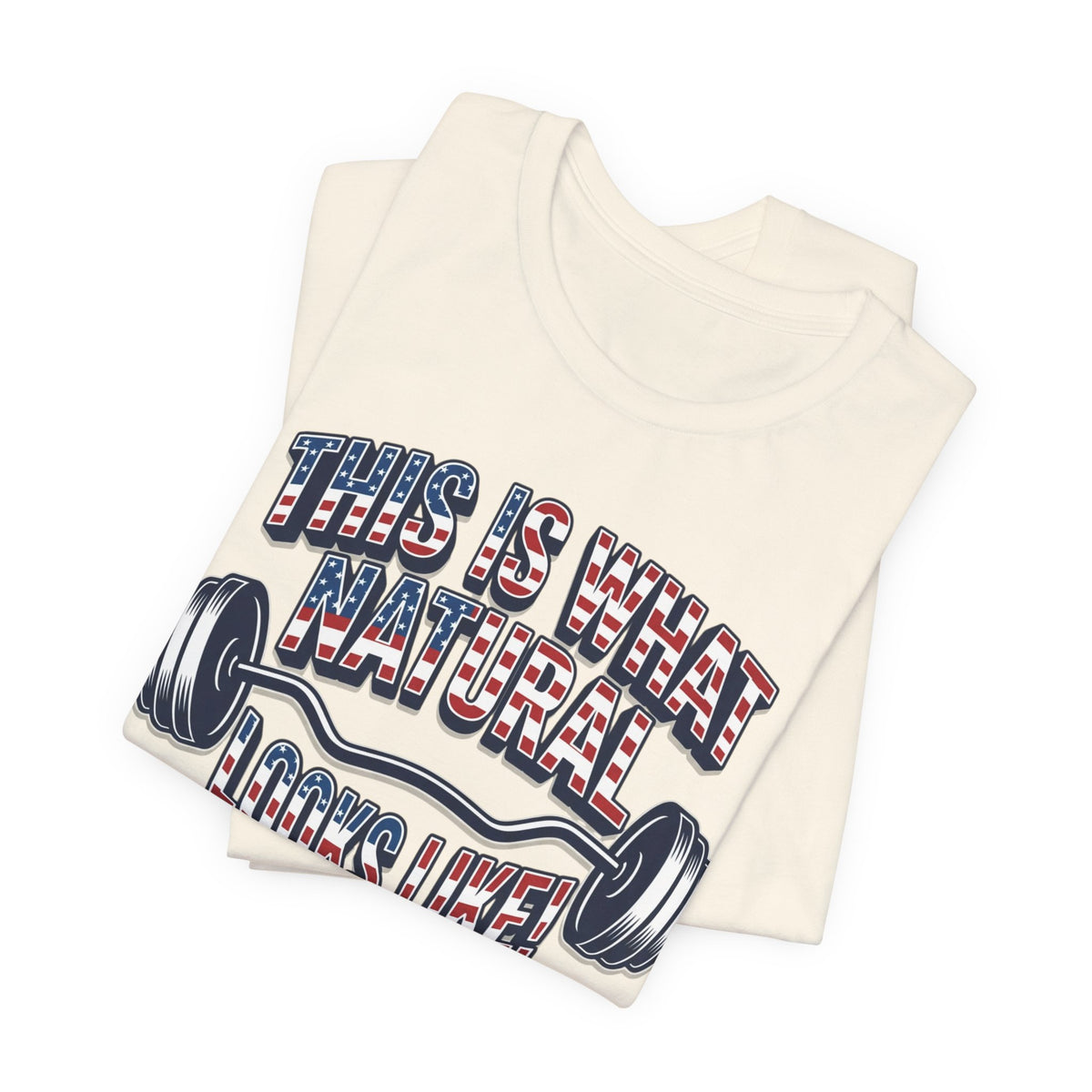 Natural Looks American Flag Gym T-Shirt | Motivational Weightlifting Tee