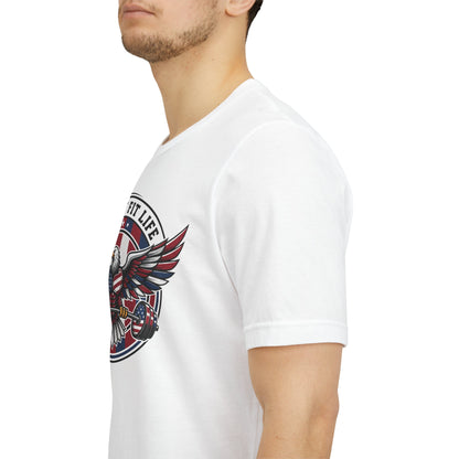 Patriot Fit Life Bald Eagle T-Shirt - American Flag Graphic Tee - Unisex Workout Shirt