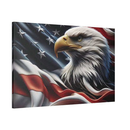Patriotic Eagle Canvas Wall Art - American Flag Background - USA Decor