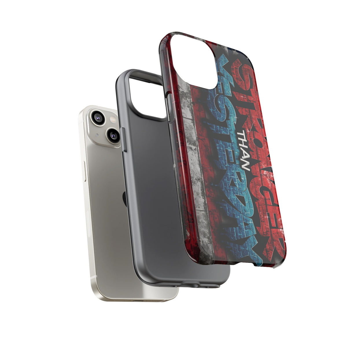Stronger Than Yesterday Iphone Case - Motivational Phone Cover - USA Flag Design - Gift for Fitness Enthusiasts - Inspirational Phone Accessory