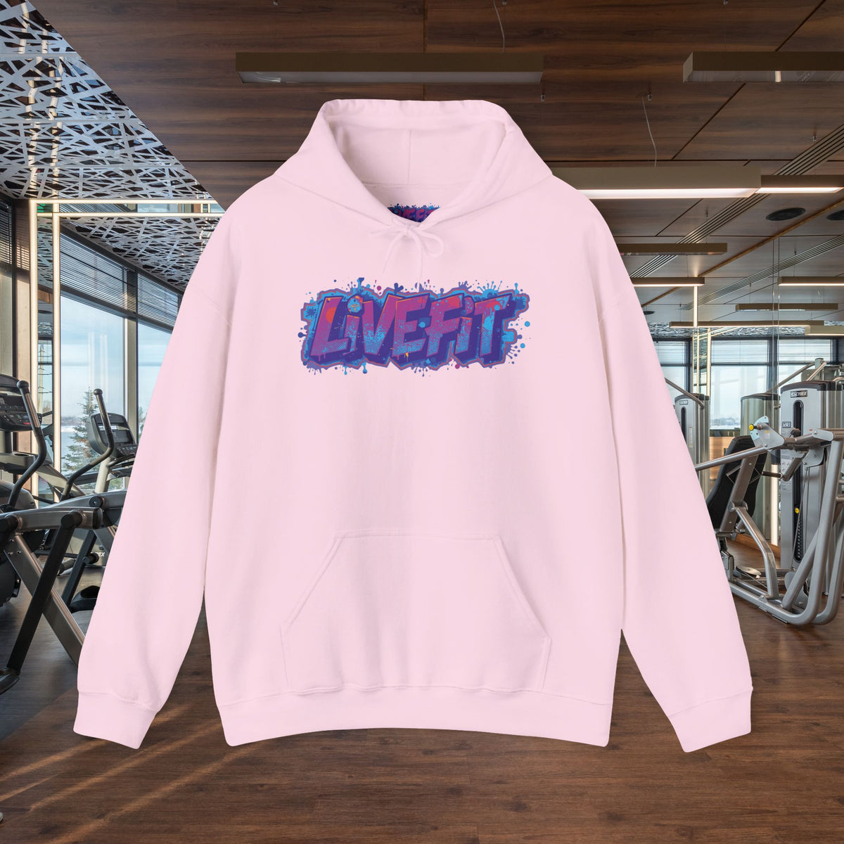 LIVE FIT Hoodie Sweatshirt - Motivational Fitness Pullover - Unisex Gym Hoodie - S-5XL
