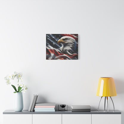 Patriotic Eagle Canvas Wall Art - American Flag Decor - Red White Blue - Gallery Wrapped - 27 Sizes - Veteran Gift