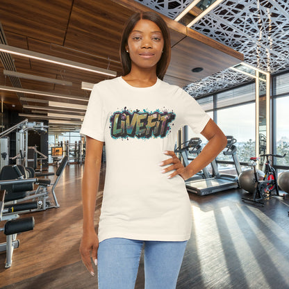 LIVE FIT Graphic Fitness Tee - Motivational Workout T-Shirt - Unisex XS-4XL